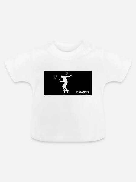 Dancing Dance Music - Baby Bio-T-Shirt mit Rundhals - Weiß