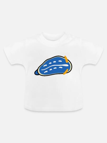 bunte meerestiere nacktschnecke - Baby Bio-T-Shirt mit Rundhals - Weiß