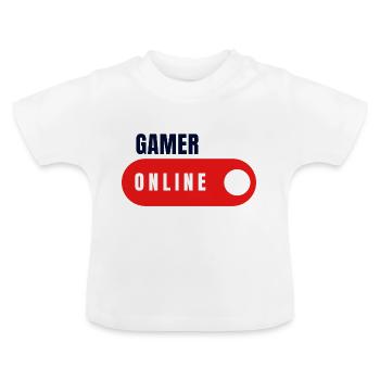 Gamer Online - Baby Bio-T-Shirt mit Rundhals - Weiß - Vorne