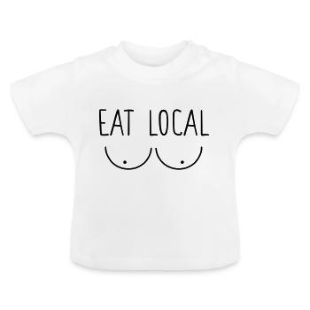 Eat Local - Baby - Baby Bio-T-Shirt mit Rundhals - Weiß - Vorne