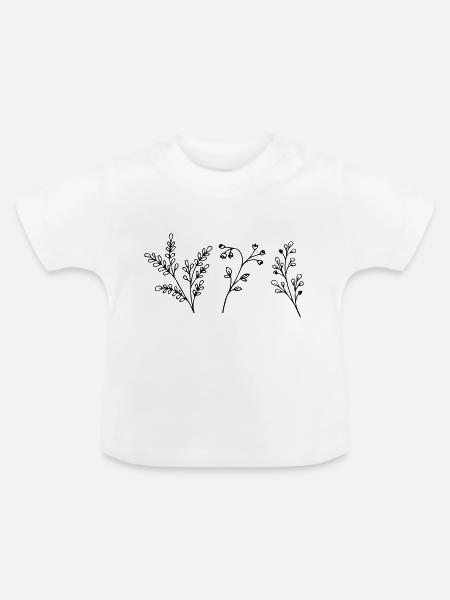 Flowers - Wildblumen für alle! - Baby Bio-T-Shirt mit Rundhals - Weiß