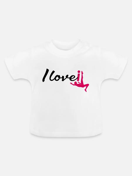 Frauenfußball i love it - Baby Bio-T-Shirt mit Rundhals - Weiß