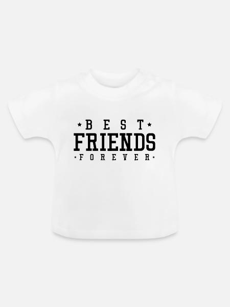 best friends forever - Baby Bio-T-Shirt mit Rundhals - Weiß