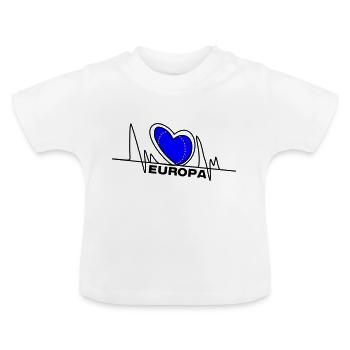 Europa Herzschlag - Baby Bio-T-Shirt mit Rundhals - Weiß - Vorne