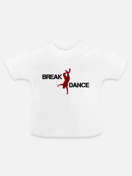 break dance - Baby Bio-T-Shirt mit Rundhals - Weiß