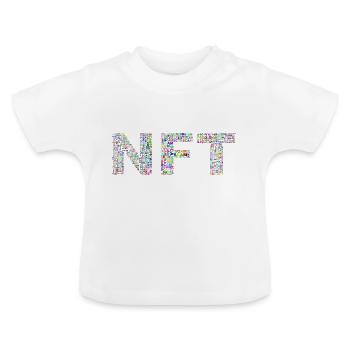 NFT Text - Baby Organic T-Shirt with Round Neck - white - Front