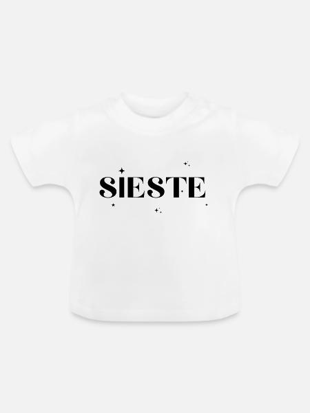 Stern-Nickerchen - Baby Bio-T-Shirt mit Rundhals - Weiß