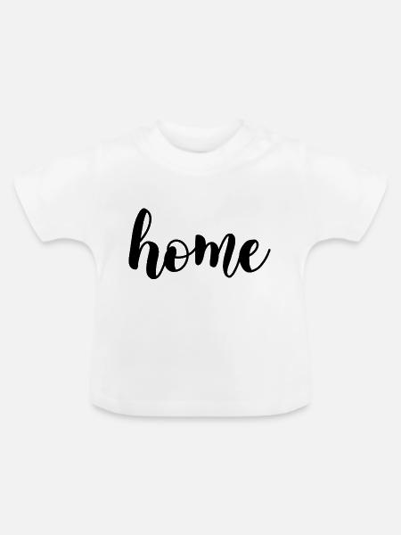 Home-Beschriftung - Baby Bio-T-Shirt mit Rundhals - Weiß