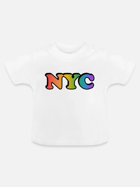 Schwules NYC - Baby Bio-T-Shirt mit Rundhals - Weiß