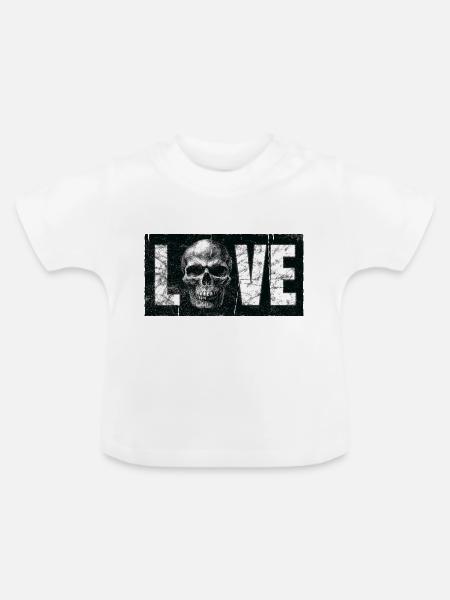 LoveSkull - Baby Bio-T-Shirt mit Rundhals - Weiß