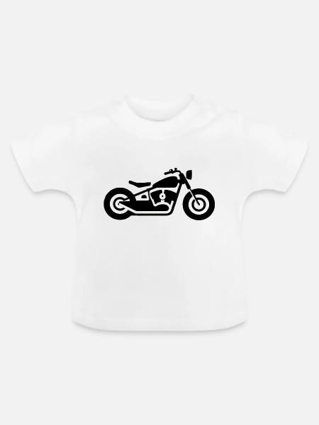 Motorrad, Bobber - Baby Bio-T-Shirt mit Rundhals - Weiß