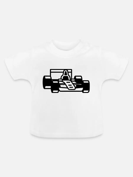 F1-Rennwagen - Baby Bio-T-Shirt mit Rundhals - Weiß