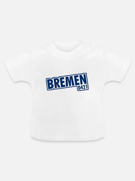 Bremen - 0421 - Vorwahl - Baby Bio-T-Shirt mit Rundhals - Weiß