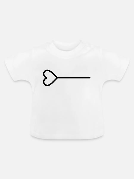 Herz-Pfeil - Baby Bio-T-Shirt mit Rundhals - Weiß