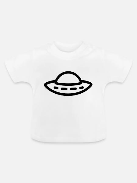 fliegende Untertasse - Baby Bio-T-Shirt mit Rundhals - Weiß