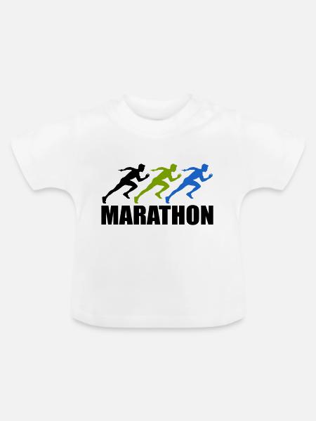 marathon - Baby Bio-T-Shirt mit Rundhals - Weiß