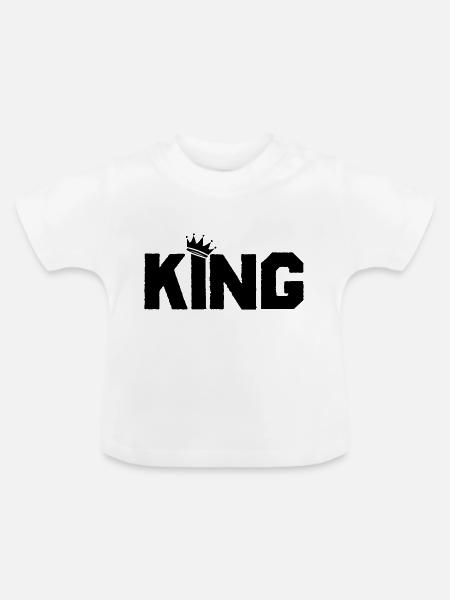 king - Baby Bio-T-Shirt mit Rundhals - Weiß