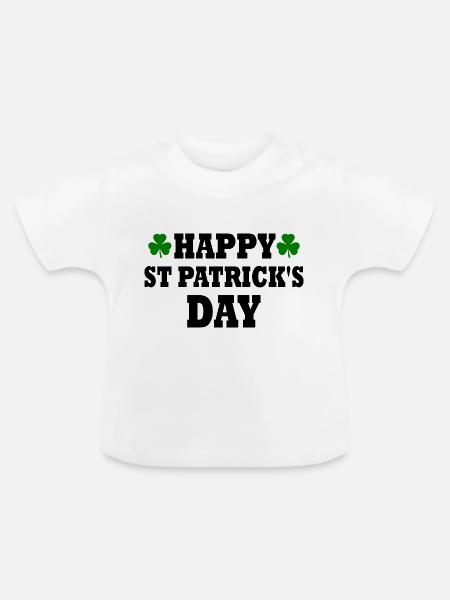 happy st patricks day - Baby Bio-T-Shirt mit Rundhals - Weiß