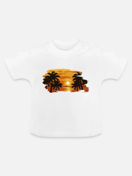 sunset - Baby Bio-T-Shirt mit Rundhals - Weiß