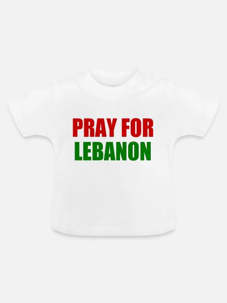 Pray for lebanon - Baby Bio-T-Shirt mit Rundhals - Weiß