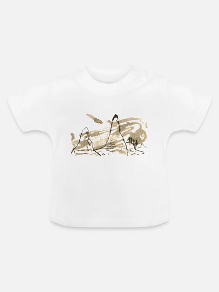 Berge Landschaft / Tusche Berg - Baby Bio-T-Shirt mit Rundhals - Weiß