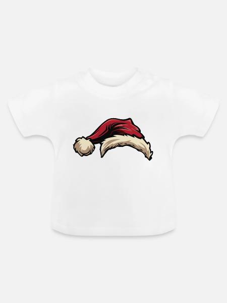 Weihnachtsmann Mütze - Baby Bio-T-Shirt mit Rundhals - Weiß
