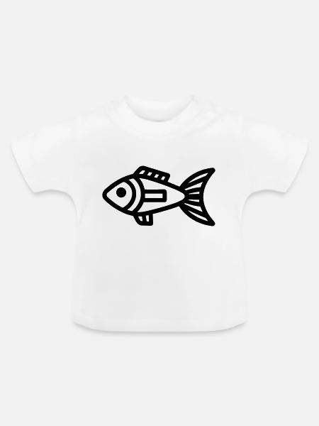 Fisch - Baby Bio-T-Shirt mit Rundhals - Weiß