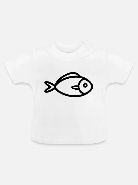 Fisch - Baby Bio-T-Shirt mit Rundhals - Weiß
