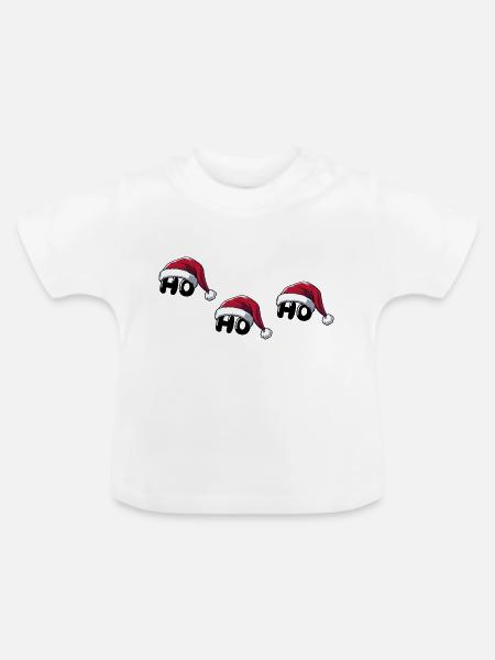weihnachtsmann ho ho ho - Baby Bio-T-Shirt mit Rundhals - Weiß