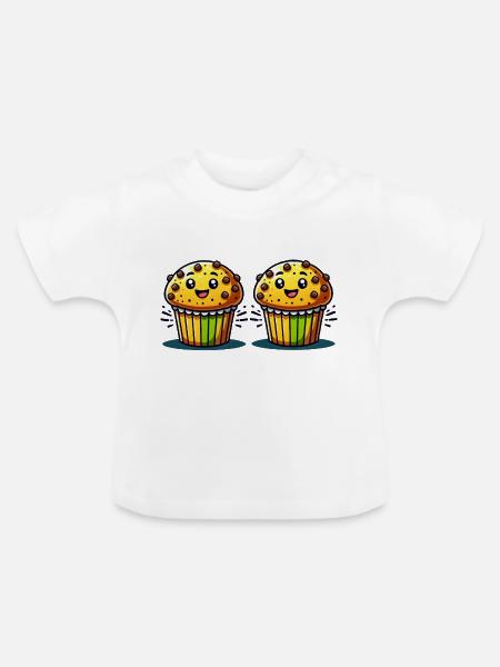 Muffin Comic - Baby Bio-T-Shirt mit Rundhals - Weiß