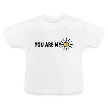 Slogan du bist mein Sonnenschein - Baby Bio-T-Shirt mit Rundhals - Weiß - Vorne