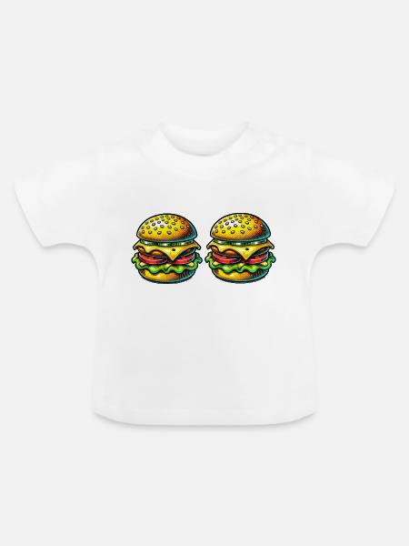 Hamburger - Baby Bio-T-Shirt mit Rundhals - Weiß