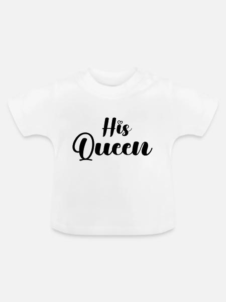 his queen - Baby Bio-T-Shirt mit Rundhals - Weiß