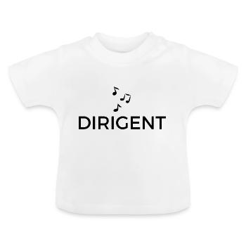 Dirigent mit Noten - Baby Bio-T-Shirt mit Rundhals - Weiß - Vorne