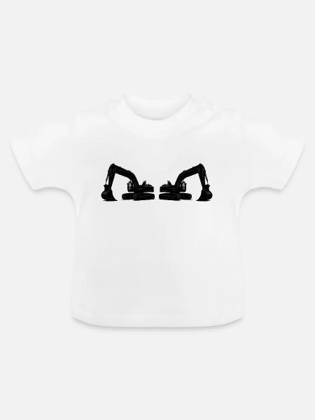 bagger 2 - Baby Bio-T-Shirt mit Rundhals - Weiß