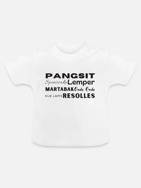 INDONET Indo Snacks - Baby Bio-T-Shirt mit Rundhals - Weiß