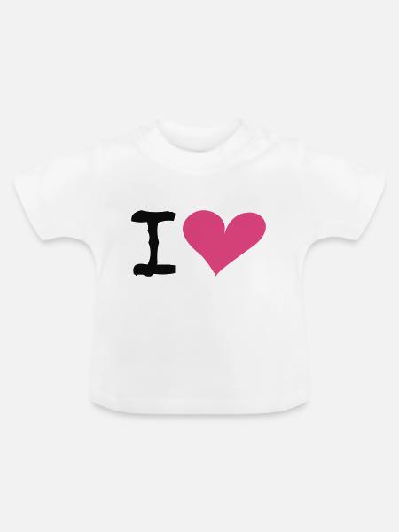 I Heart - Baby Bio-T-Shirt mit Rundhals - Weiß
