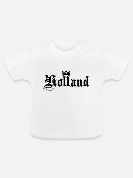 Holland with crown - Baby Bio-T-Shirt mit Rundhals - Weiß