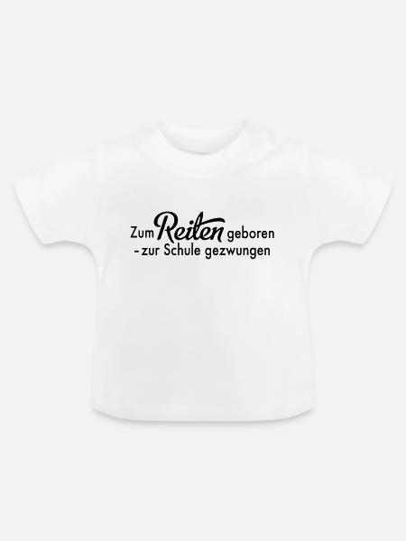 reiten - Baby Bio-T-Shirt mit Rundhals - Weiß