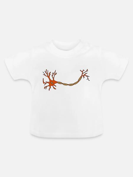Nerven - Baby Bio-T-Shirt mit Rundhals - Weiß