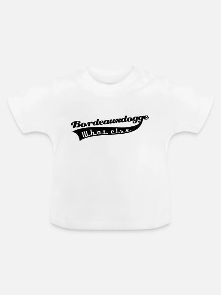 Bordeauxdogge - Baby Bio-T-Shirt mit Rundhals - Weiß