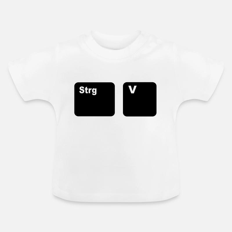 Strg + V Copy and Paste - T-shirt bio col rond Bébé - blanc