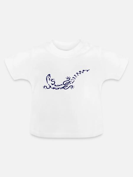 gecko tattoos - Baby Bio-T-Shirt mit Rundhals - Weiß