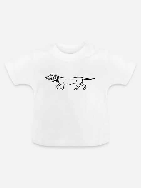 Dackel Teckel - Baby Bio-T-Shirt mit Rundhals - Weiß