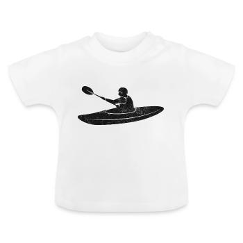 Kayak whitewater paddle vintage - Baby Organic T-Shirt with Round Neck - white - Front