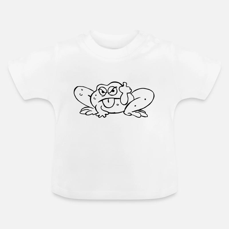 Crapeaud tire la langue - T-shirt bio col rond Bébé - blanc