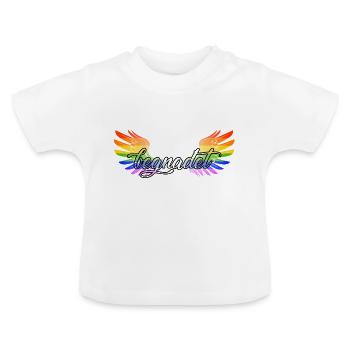 LGBT blessed Angel Wings Blessed Gay Pride - Baby Organic T-Shirt with Round Neck - white - Front