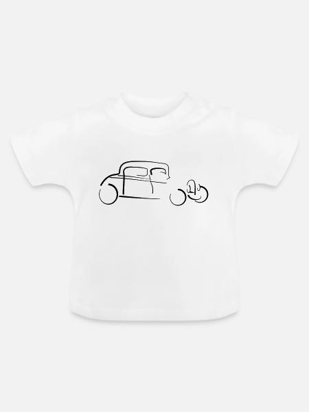 Hot Rod - Baby Bio-T-Shirt mit Rundhals - Weiß
