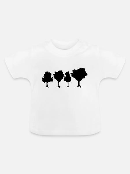 Trees - Baby Bio-T-Shirt mit Rundhals - Weiß