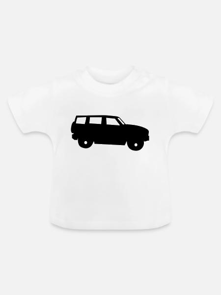 auto - Baby Bio-T-Shirt mit Rundhals - Weiß